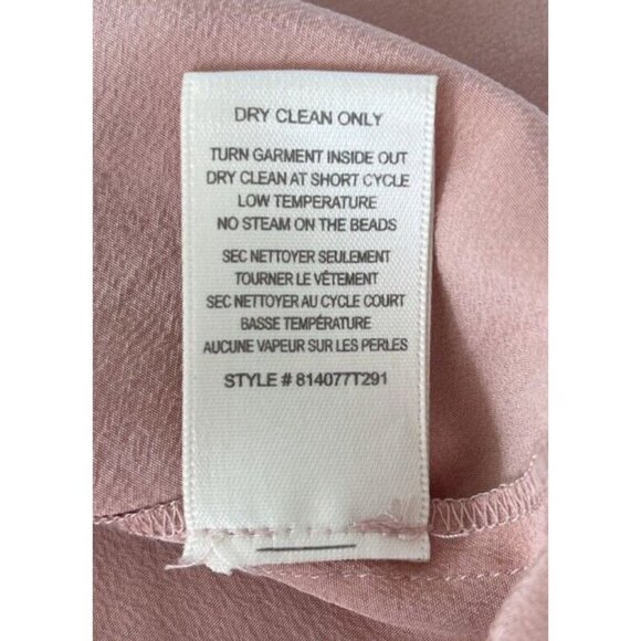 Rebecca Taylor Embellished 100% Silk Tank Woodrose 4 Light Pink $275 Beaded Chic - Picture 9 of 10